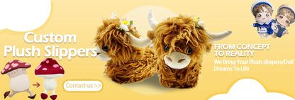 Highland Cow 14 Colors Car Plush Slippers Fun Vehicle Shape Stuffed Shoes Women Men Christmas Indoor House Slippers