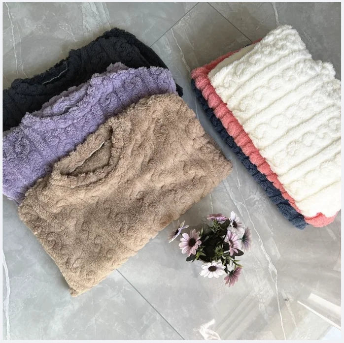 Autumn Winter Sweet Coral Fleece Pajamas Women Fleece-lined Thickened 2025 New Zip-up Flannel Warm Home Wear Set