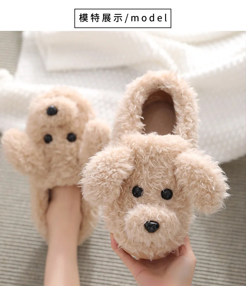 Gacimy Winter Plush Slippers For Women Cute Milk Cow Fluffy Cotton Shoes Girls Fashion Cartoon Indoor Warm Comfortable Slippers