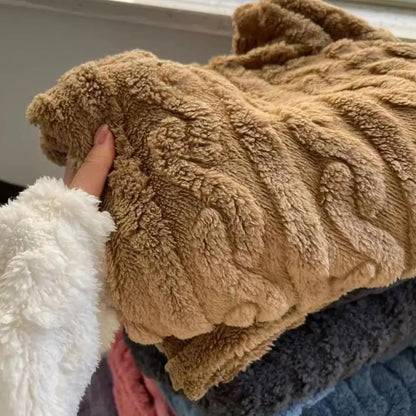 Winter Long Sleeve Flannel Nightgowns Women Loose Double Pocket Solid Sleepwear Jacquard Night Dress Thickened Warm Nightdress