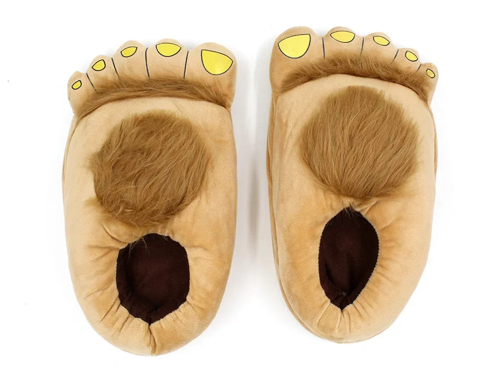 Creative Hobbit Plush Cotton Slippers Men's Large Size Home Use Gift Thick Bottom Warm Shoes Soft Home Slippers for Men