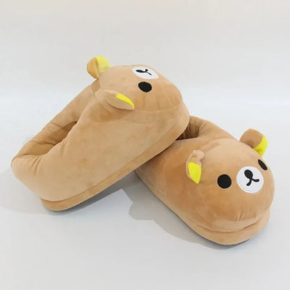 luxury Winter Bear Cotton Ladies Slippers House Home Cartoon Cute Bear Home Indoor Couple Female Warm Indoor Slipper Casual