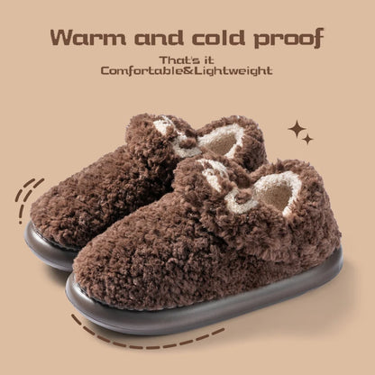 Cotton slippers for women, autumn and winter indoor home, soft bottom for warmth, plush cotton slippers for women, winter