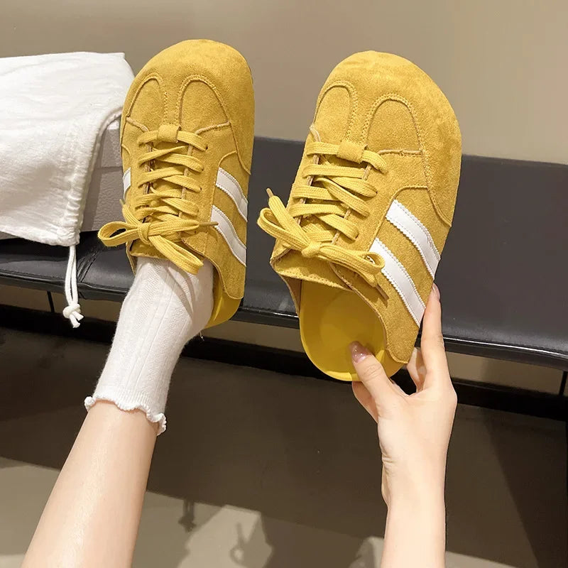 Birkent Women's Summer Outdoor Casual Slip-On Half Slippers Retro Heightening Knot Lazy Trainer Rubber Bottom Shoes