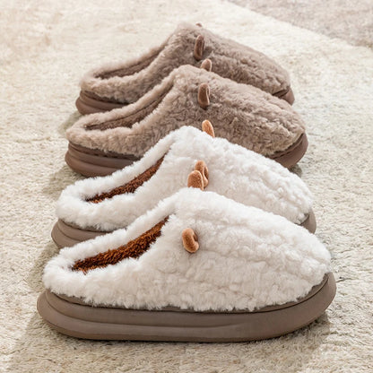 Women's Winter Slippers - Plush Fleece-Lined House Shoes, Warm Indoor/Outdoor Cotton Slippers with Non-Slip Sole