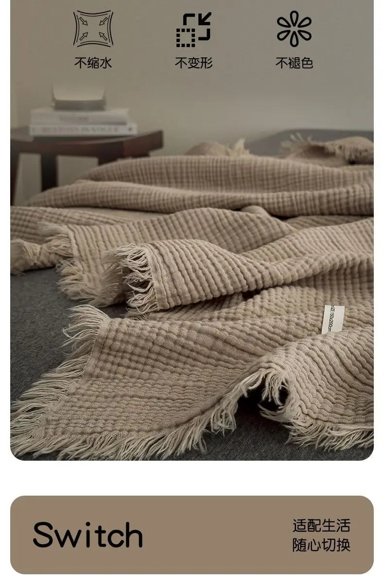 Plaid gaze coton 6 couches — Légèreté naturelle & cocooning toutes saisons