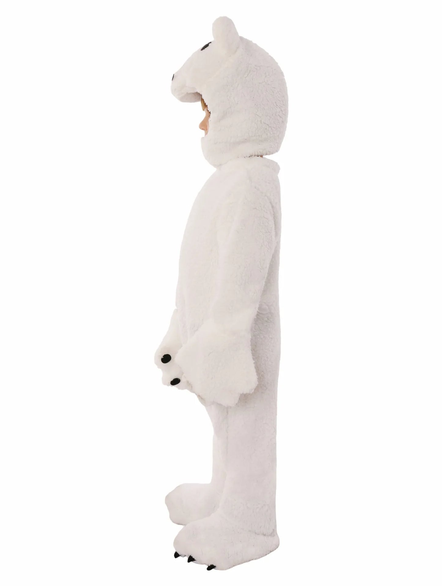 4-11Y Child Kids White Polar Bear Costume Jumpsuit for Boys Girls Unisex Animal Themed Party Cosplay Furry Fleece