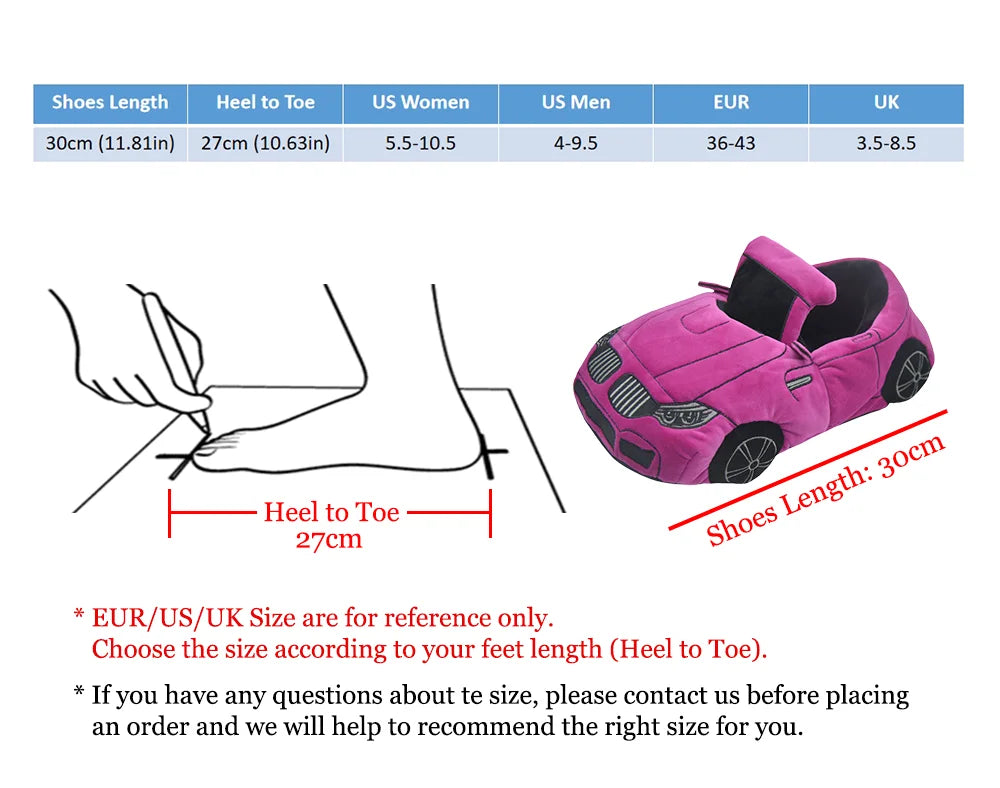 Highland Cow 14 Colors Car Plush Slippers Fun Vehicle Shape Stuffed Shoes Women Men Christmas Indoor House Slippers