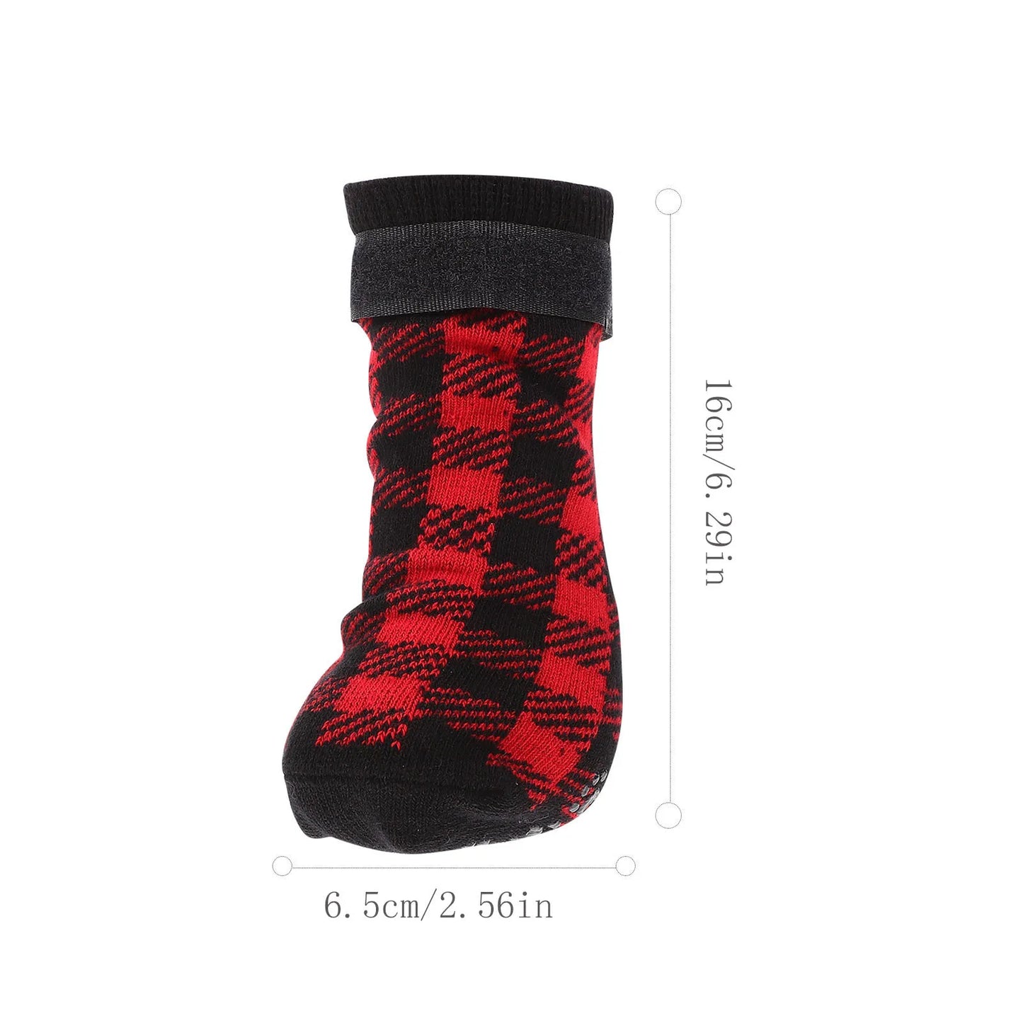 4Pcs Pet Socks Anti-Slip Warm Footwear Christmas Themed Dog Paw Protectors Christmas Themed Pet Socks Dog Paw Protection