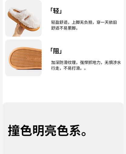 Litfun Winter Fluffy Women's Slippers Soft Sole Non-slip Indoor Slides Leisure Furry Warm Cozy House Cotton Slippers For Women