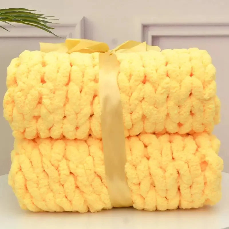 Plaid chenille chunky knit — Chaleur profonde & sensation de cocooning absolu