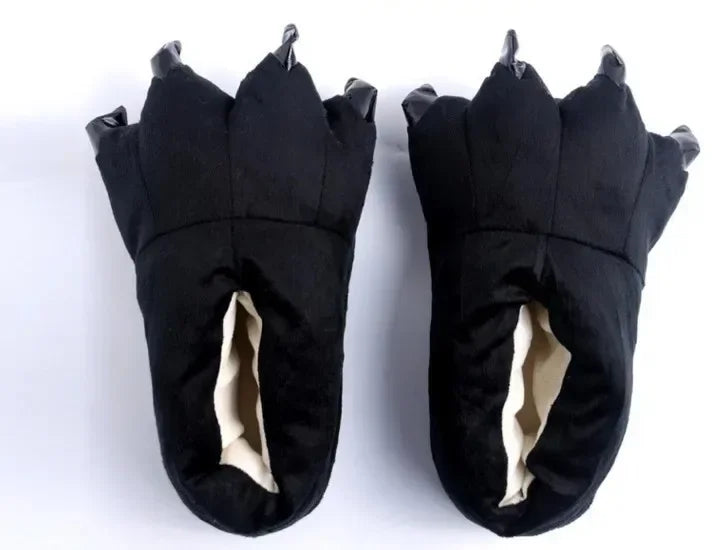 Winter Soft Warm Monster Dinosaur Paw Funny Slippers for Men Women Kids Parent-child Home House Slipper Shoes Room Cotton Shoes