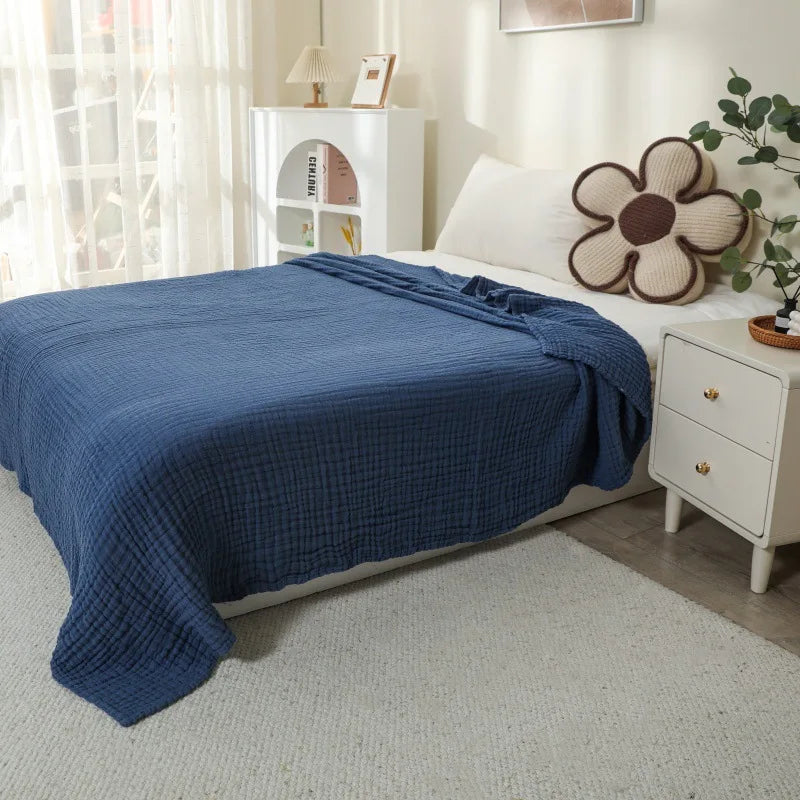 Grand plaid gaze coton 6 couches — Douceur toutes saisons & respirabilité naturelle