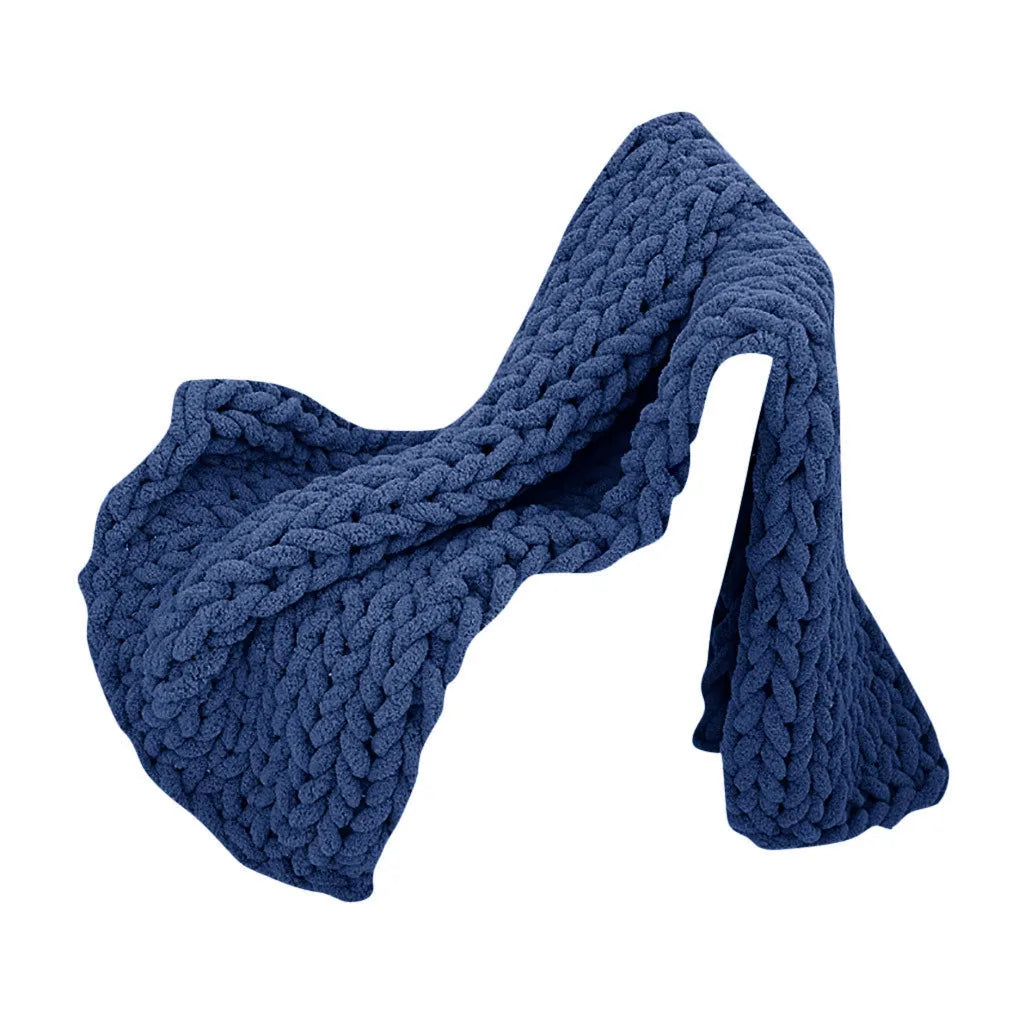 Plaid chenille chunky knit — Chaleur profonde & sensation de cocooning absolu
