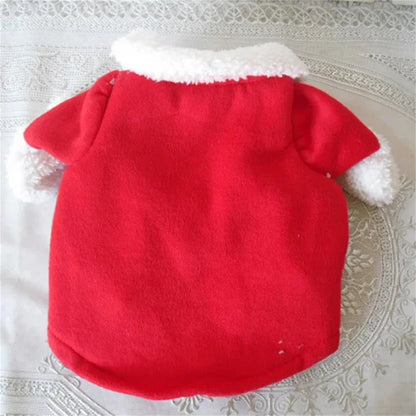 Cute Dog Santa Claus Outfit Christmas Costume for Small Dogs Cats Yorkie Cosplay Clothes Dress Up Jumpsuit Party Gifts Supplies