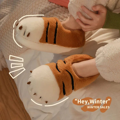 Winter black unhappy kitty slippers women men indoor home slides shoes ladies fun fuzzy kitten slipper cat lovers indoor shoes
