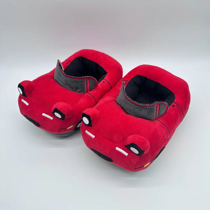 Red Car Plush Slippers Fun Vehicle Shape Stuffed Shoes Indoor Slippers Women Men warm House Slipper Christmas Gifts