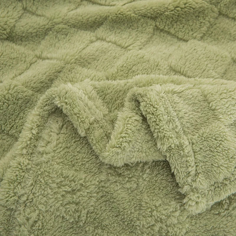 Plaid waffle jacquard 4 saisons — Texture naturelle & chaleur modulable