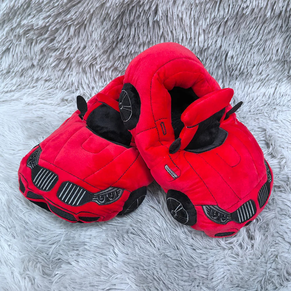 Highland Cow 14 Colors Car Plush Slippers Fun Vehicle Shape Stuffed Shoes Women Men Christmas Indoor House Slippers