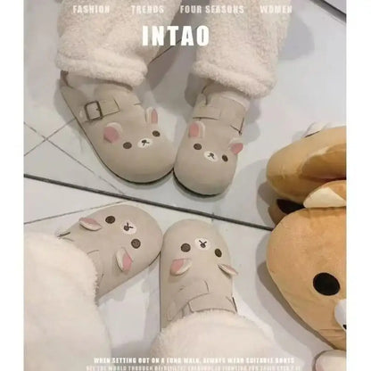 New Thick Bottom Rilakkuma Women's Shoes Height Increase Cartoon Anime Periphery Cute Retro Rilakkuma Slippers