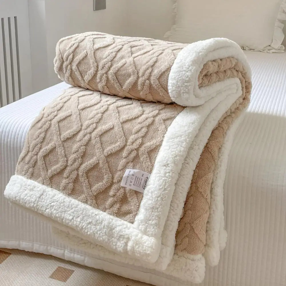 Couverture jacquard double face hiver — Chaleur profonde & design élégant