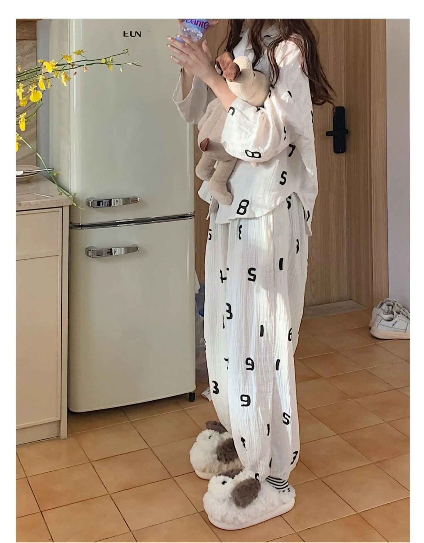 Short Fur Slippers for Women Winter Warm Furry Cozy Cotton Shoes for Home Indoor Cute Dog Couples Antiskid Slippers