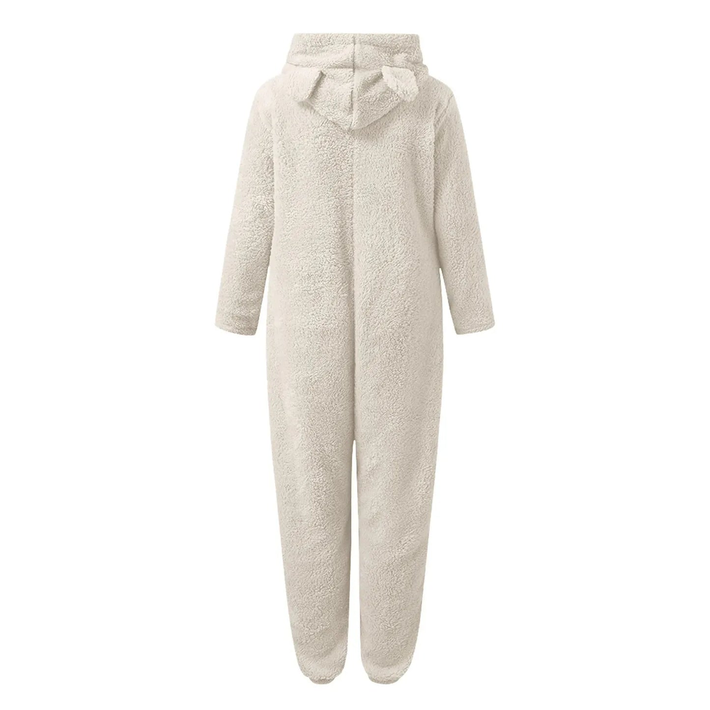 Thickened Furry Onesies for Adults Women Fashion Fleece Sleepwear Hood Sets Pajamas for Winter Women Velvet Warm Pyjamas