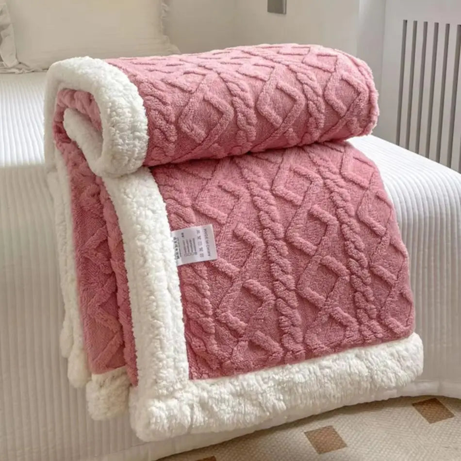 Couverture jacquard double face Nuitara — vue principale, texture jacquard élégante