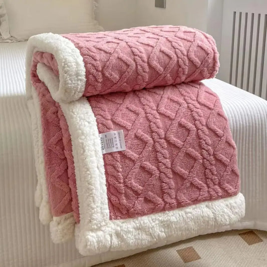 Couverture jacquard double face Nuitara — vue principale, texture jacquard élégante