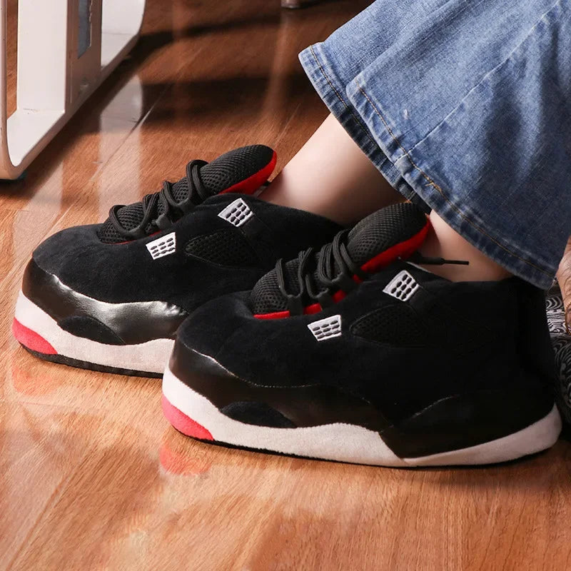 Women's/Men Winter Cotton Shoes Size 36-44 Cute Cartoon Animal Warm Home Plush Shoes Woman Male Foam Sneakers Bread Fat Slippers