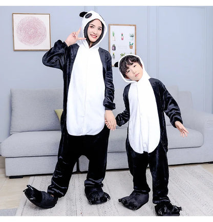 Kigurumi Animal Pajamas Unisex Adults Panda Cartoon Onesies Pyjamas Halloween Christmas Family Party Homewear Costumes
