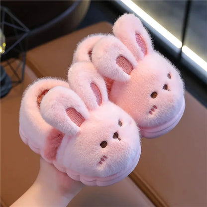 Thickened Cotton Slippers for Children Indoor Outdoor Home Wear Warm Booties with Heel for Boys And Girls in Winter