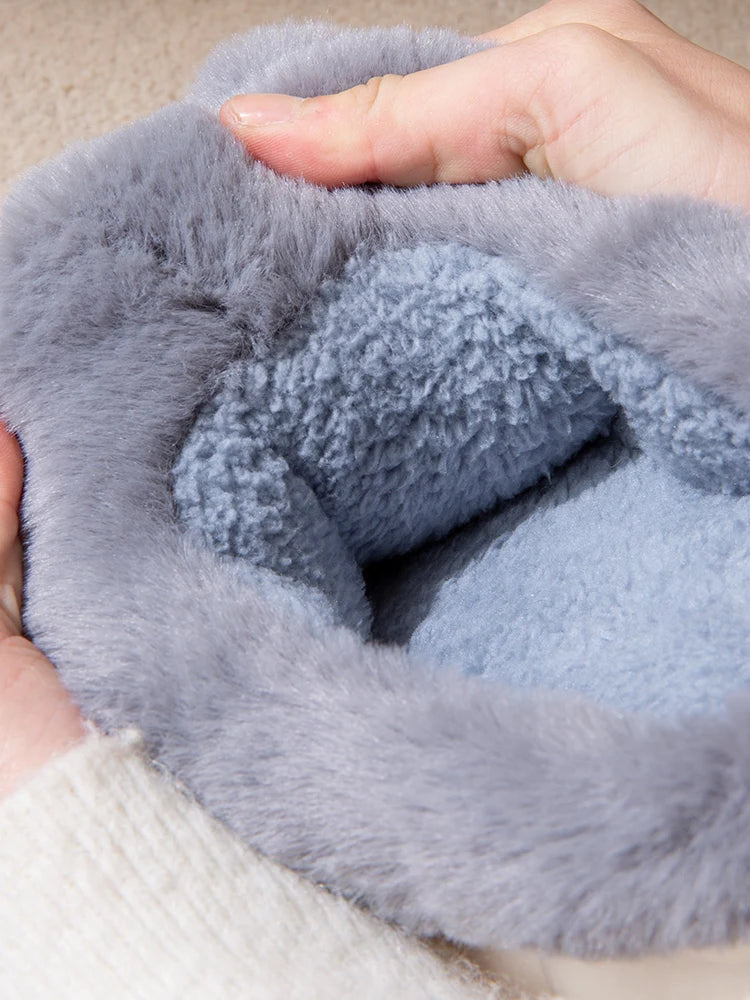 Men's Home Slippers New Cotton Slippers Couple Winter New Cute Cat Home Warm, Comfortable, Breathable Thick Bottom Thick Cotton