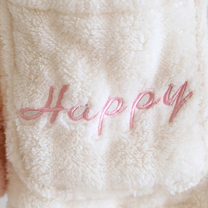 2025 Autumn/Winter New Women's Pajama Set Flannel Thickened Warm Cute Long Sleeve Pants Two Piece Coral Fleece Home Fur Women