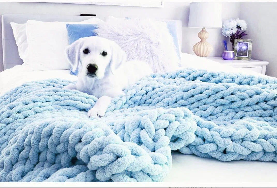 Plaid chenille chunky knit — Chaleur profonde & sensation de cocooning absolu