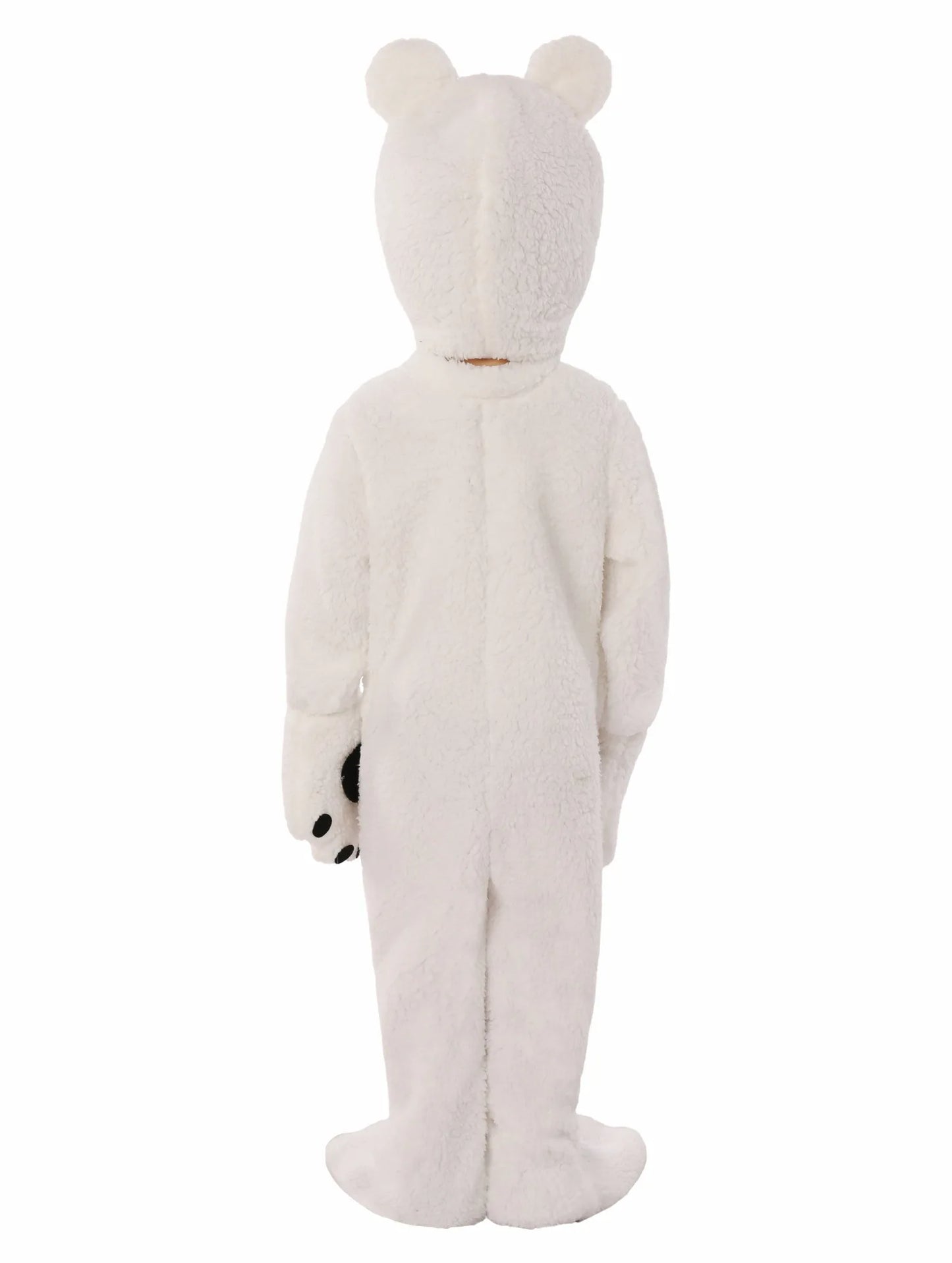 4-11Y Child Kids White Polar Bear Costume Jumpsuit for Boys Girls Unisex Animal Themed Party Cosplay Furry Fleece