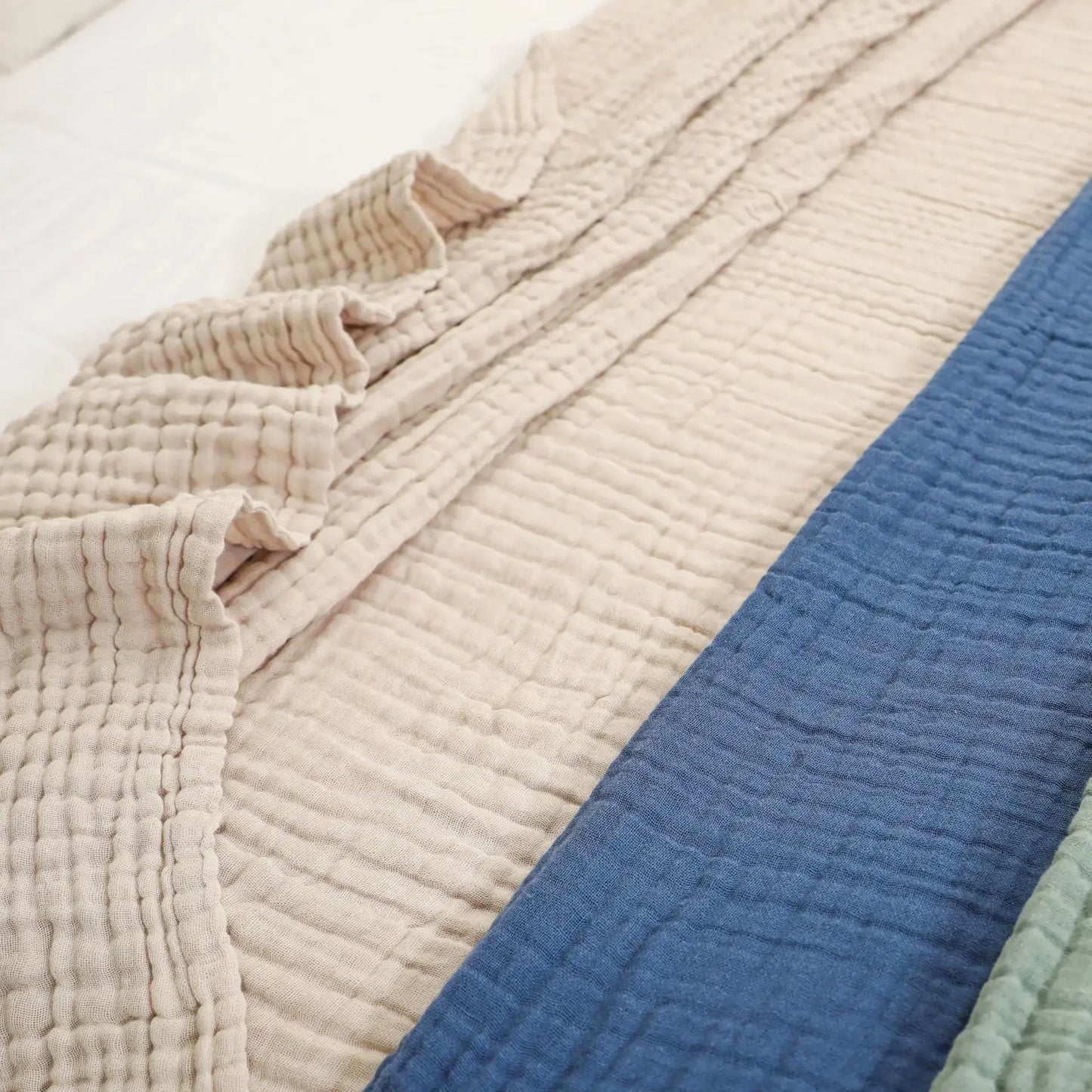Grand plaid gaze coton 6 couches — Douceur toutes saisons & respirabilité naturelle
