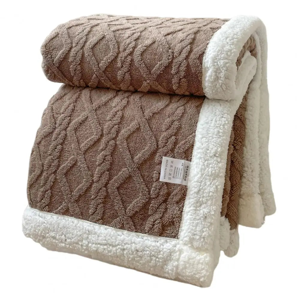 Couverture jacquard double face hiver — Chaleur profonde & design élégant