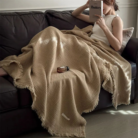 Plaid gaze coton 6 couches — Légèreté naturelle & cocooning toutes saisons