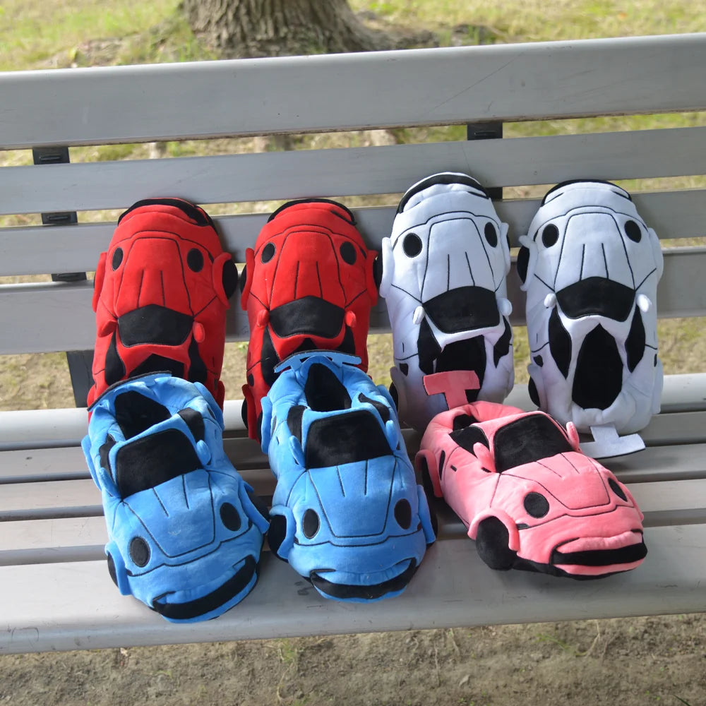 Highland Cow 14 Colors Car Plush Slippers Fun Vehicle Shape Stuffed Shoes Women Men Christmas Indoor House Slippers