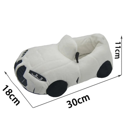 10 COLORS Vehicle Shape Plush Slippers Women Men Cartoon Car Warm Soft House Shoes Birthday Party Indoor Slipper