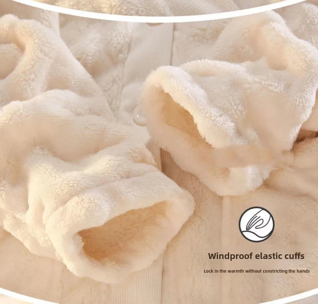 Winter Plush Fleece Thickened Flannel Sleepwear Set Women's Home Clothes Warm Cozy Breathable Long Sleeve Long Pants Home Lei...