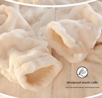 Winter Plush Fleece Thickened Flannel Sleepwear Set Women's Home Clothes Warm Cozy Breathable Long Sleeve Long Pants Home Lei...