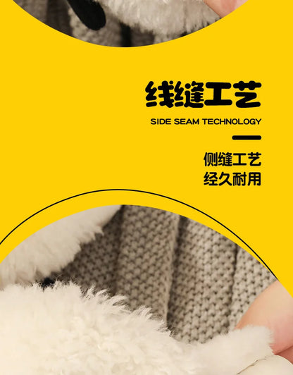 Ladies Fall Fluffy Slipper Women White Sheep Animal flip flops Winter Warm Cartoon Kawaii Soft Plush Indoor Home Shoes Gift