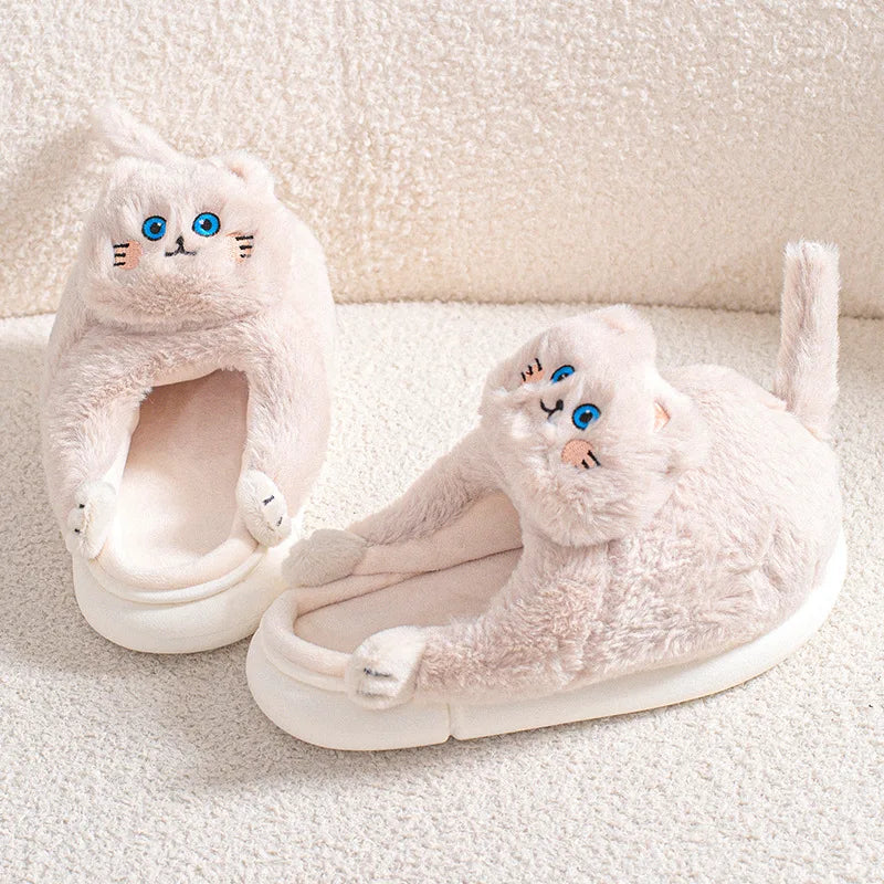 Gacimy Winter Plush Slippers For Women Cute Milk Cow Fluffy Cotton Shoes Girls Fashion Cartoon Indoor Warm Comfortable Slippers
