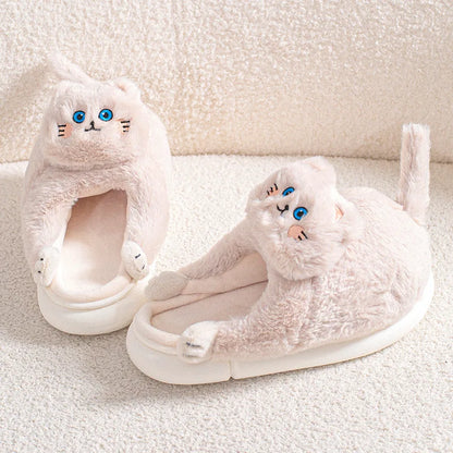Gacimy Winter Plush Slippers For Women Cute Milk Cow Fluffy Cotton Shoes Girls Fashion Cartoon Indoor Warm Comfortable Slippers