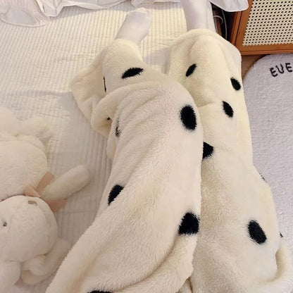 Korean Style Long Hooded Coral Fleece Sleepwear Women's Thickened Autumn Winter New Arrival Comfortable Home Leisure Robe