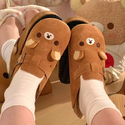 New Thick Bottom Rilakkuma Women's Shoes Height Increase Cartoon Anime Periphery Cute Retro Rilakkuma Slippers