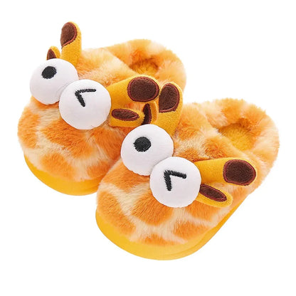 2024 New Style Children's Cotton Slippers Indoor Home Use Fall/Winter Anti-Slip Cute Little Cow Slippers Outer Wear PVC Material
