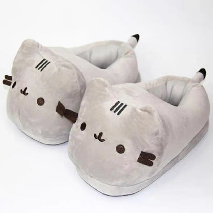Pusheen Fat Cat Cartoon Plush Slippers All-Inclusive Cat Cotton Shoes Home Warm And Lovely Drag Meow To Touch Surroundings Gifts